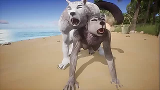 White Wolf dominates feminine Wolf and finishes in her ass - Wildlife