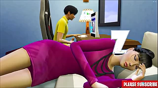 Japanese step-son fucks asian stepmom  after watching porn masturbating contiguous to her-Family Sexual relations Debar - Adult Movies